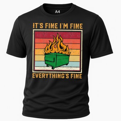 Funny Dumpster Fire It’s Fine I’m Fine Everything’s Performance Shirt