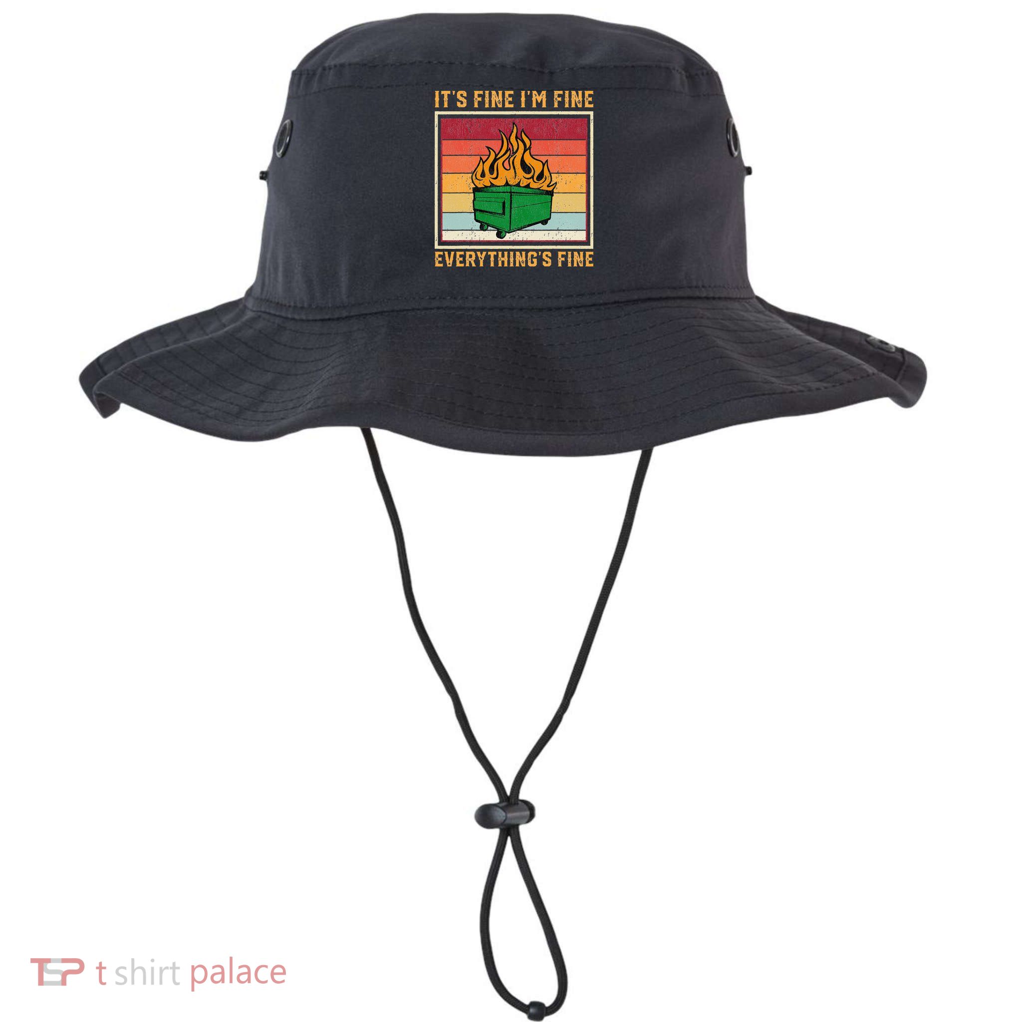 Funny Dumpster Fire It’s Fine I’m Fine Everything’s Bucket Hat