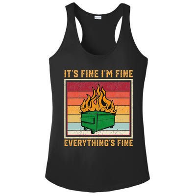 Funny Dumpster Fire It’s Fine I’m Fine Everything’s Ladies PosiCharge Competitor Racerback Tank