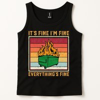 Funny Dumpster Fire It’s Fine I’m Fine Everything’s Tank Top