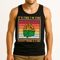 Funny Dumpster Fire It’s Fine I’m Fine Everything’s Tank Top