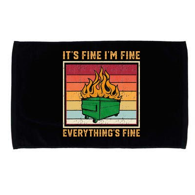Funny Dumpster Fire It’s Fine I’m Fine Everything’s Microfiber Hand Towel