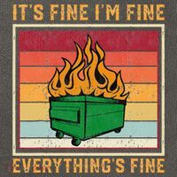 Funny Dumpster Fire It’s Fine I’m Fine Everything’s Cotton Canvas Backpack