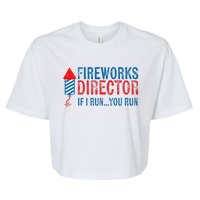 Fireworks Director Funny I Run 4th Of July Weathered Bella+Canvas Jersey Crop Tee