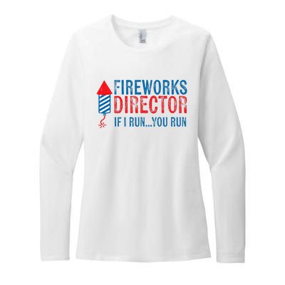 Fireworks Director Funny I Run 4th Of July Weathered Womens CVC Long Sleeve Shirt