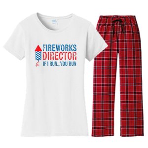 Fireworks Director Funny I Run 4th Of July Weathered Women's Flannel Pajama Set