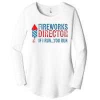 Fireworks Director Funny I Run 4th Of July Weathered Women's Perfect Tri Tunic Long Sleeve Shirt