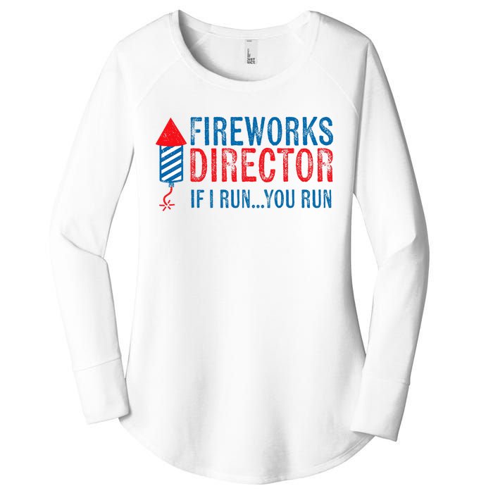 Fireworks Director Funny I Run 4th Of July Weathered Women's Perfect Tri Tunic Long Sleeve Shirt