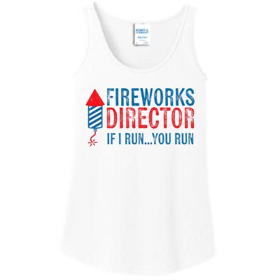 Fireworks Director Funny I Run 4th Of July Weathered Ladies Essential Tank