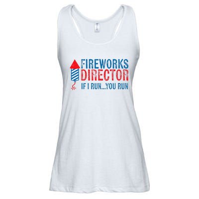 Fireworks Director Funny I Run 4th Of July Weathered Ladies Essential Flowy Tank