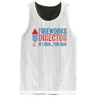 Fireworks Director Funny I Run 4th Of July Weathered Mesh Reversible Basketball Jersey Tank