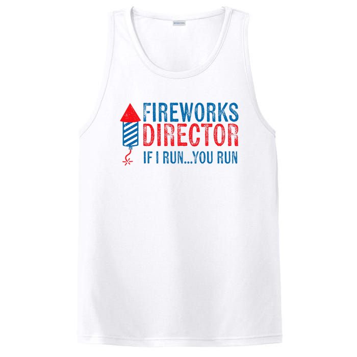 Fireworks Director Funny I Run 4th Of July Weathered PosiCharge Competitor Tank