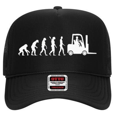 Forklift Driver Fork Hoist Evolution Warehouse Worker High Crown Mesh Back Trucker Hat