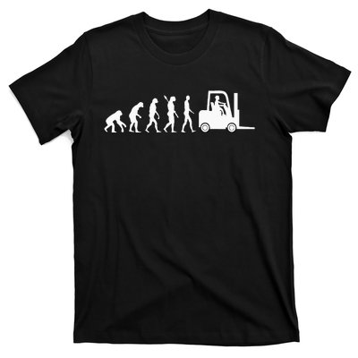 Forklift Driver Fork Hoist Evolution Warehouse Worker T-Shirt