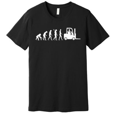 Forklift Driver Fork Hoist Evolution Warehouse Worker Premium T-Shirt