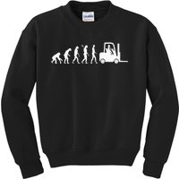 Forklift Driver Fork Hoist Evolution Warehouse Worker Kids Sweatshirt