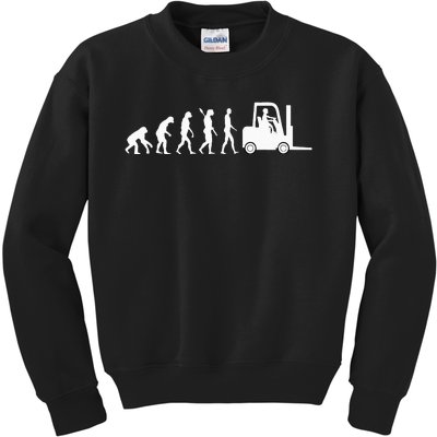 Forklift Driver Fork Hoist Evolution Warehouse Worker Kids Sweatshirt