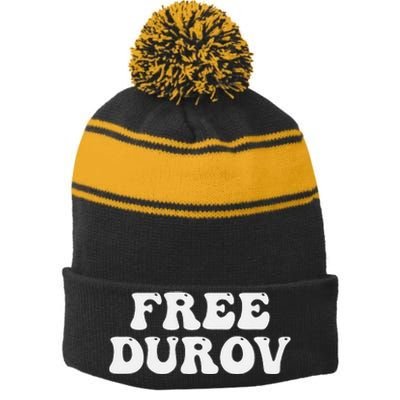 Free Durov Stripe Pom Pom Beanie