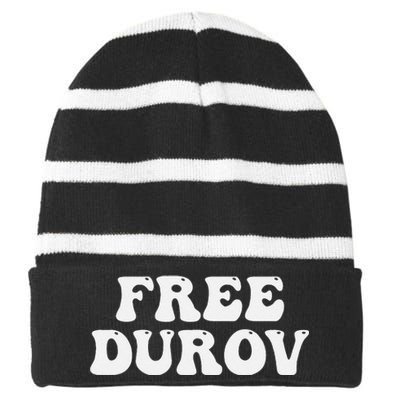 Free Durov Striped Beanie with Solid Band