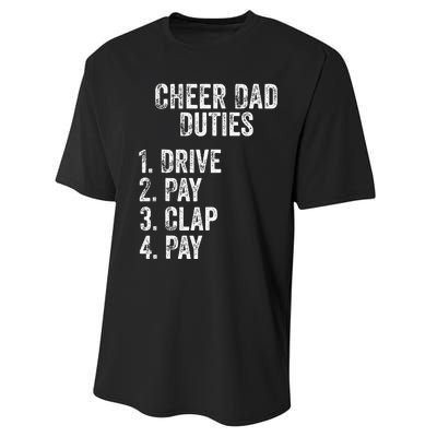 Fathers Day Funny Cheer Dad Duties Drive Pay Clap Performance Sprint T-Shirt