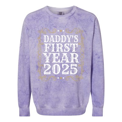 Fathers DaddyS First Year 2025 Dadtobe 1st Fathers Day Gift Colorblast Crewneck Sweatshirt