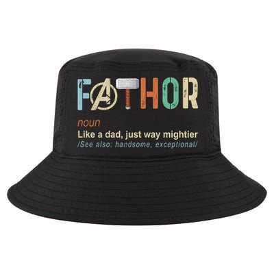 Father's Day Fathor Like Regular Dad Just Way Mightier Hero Cool Comfort Performance Bucket Hat