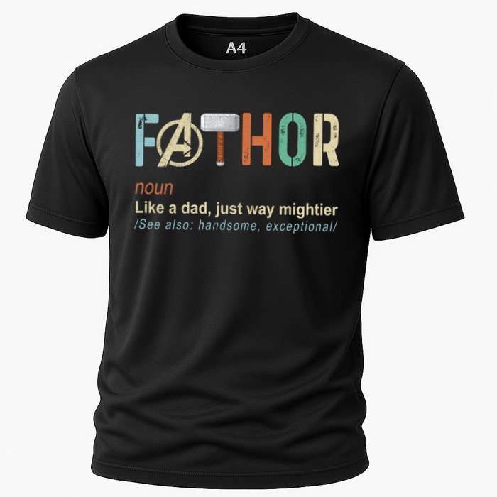 Father's Day Fathor Like Regular Dad Just Way Mightier Hero Cooling Performance Crew T-Shirt