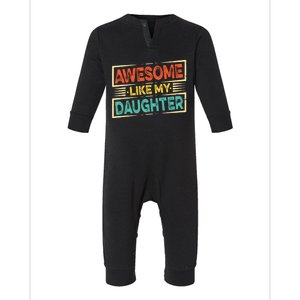 Fathers Day Funny Dad Awesome Like My Daughter Cute Gift Infant Fleece One Piece