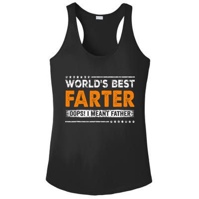 Fathers Day Funny Worlds Best Farter I Mean Father Ladies PosiCharge Competitor Racerback Tank