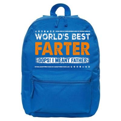 Fathers Day Funny Worlds Best Farter I Mean Father 16 in Basic Backpack