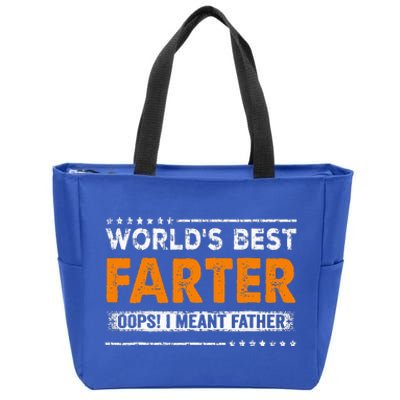 Fathers Day Funny Worlds Best Farter I Mean Father Zip Tote Bag