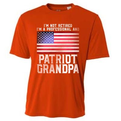 Father Day Funny Retiret Joke Patriot Retired Grandpa Gift Cooling Performance Crew T-Shirt