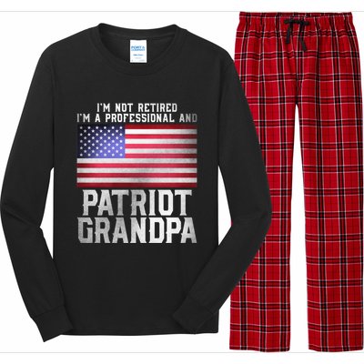 Father Day Funny Retiret Joke Patriot Retired Grandpa Gift Long Sleeve Pajama Set