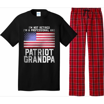 Father Day Funny Retiret Joke Patriot Retired Grandpa Gift Pajama Set