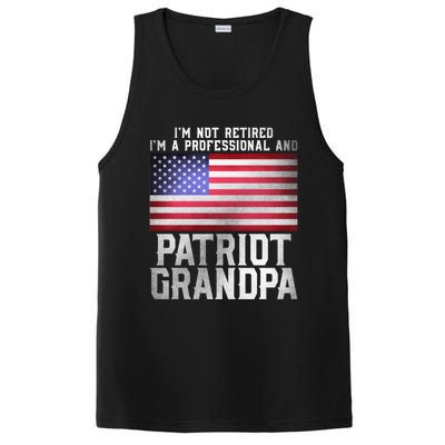 Father Day Funny Retiret Joke Patriot Retired Grandpa Gift PosiCharge Competitor Tank