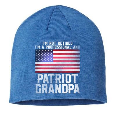 Father Day Funny Retiret Joke Patriot Retired Grandpa Gift Sustainable Beanie