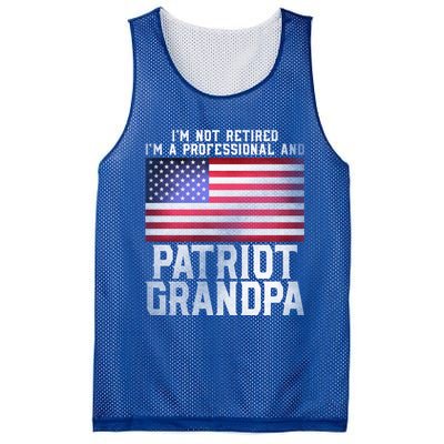 Father Day Funny Retiret Joke Patriot Retired Grandpa Gift Mesh Reversible Basketball Jersey Tank