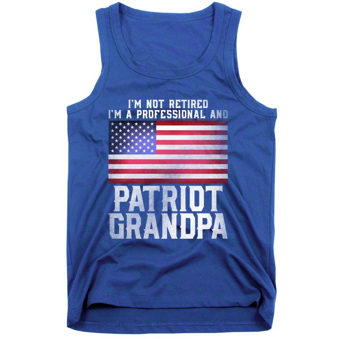 Father Day Funny Retiret Joke Patriot Retired Grandpa Gift Tank Top