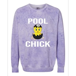 Father's Day Funny Pool Chick 8 Ball Billiards Gift For Dad Colorblast Crewneck Sweatshirt