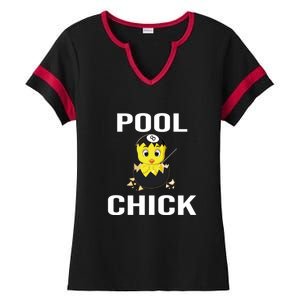 Father's Day Funny Pool Chick 8 Ball Billiards Gift For Dad Ladies Halftime Notch Neck Tee