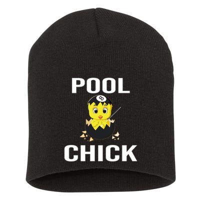 Father's Day Funny Pool Chick 8 Ball Billiards Gift For Dad Short Acrylic Beanie
