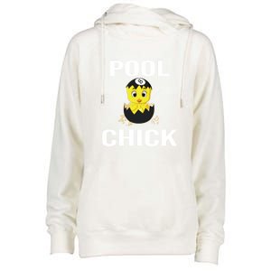 Father's Day Funny Pool Chick 8 Ball Billiards Gift For Dad Womens Funnel Neck Pullover Hood