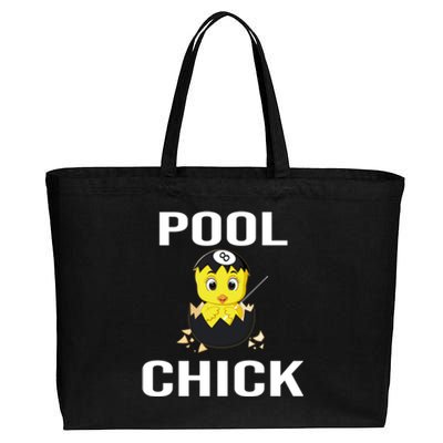 Father's Day Funny Pool Chick 8 Ball Billiards Gift For Dad Cotton Canvas Jumbo Tote