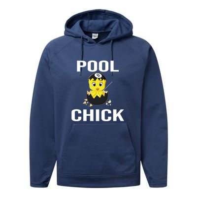 Father's Day Funny Pool Chick 8 Ball Billiards Gift For Dad Performance Fleece Hoodie