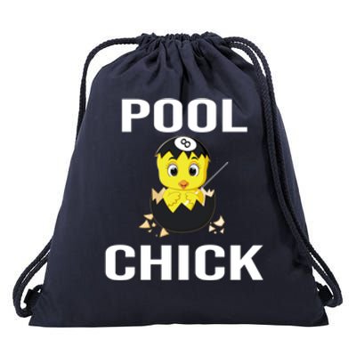 Father's Day Funny Pool Chick 8 Ball Billiards Gift For Dad Drawstring Bag