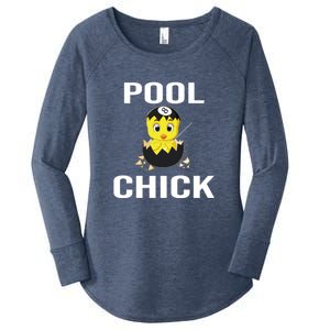 Father's Day Funny Pool Chick 8 Ball Billiards Gift For Dad Women's Perfect Tri Tunic Long Sleeve Shirt