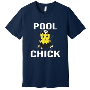 Father's Day Funny Pool Chick 8 Ball Billiards Gift For Dad Premium T-Shirt