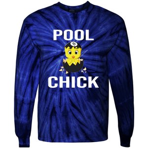 Father's Day Funny Pool Chick 8 Ball Billiards Gift For Dad Tie-Dye Long Sleeve Shirt