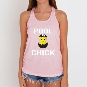 Father's Day Funny Pool Chick 8 Ball Billiards Gift For Dad Women's Knotted Racerback Tank