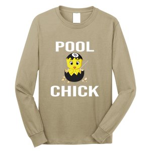 Father's Day Funny Pool Chick 8 Ball Billiards Gift For Dad Long Sleeve Shirt